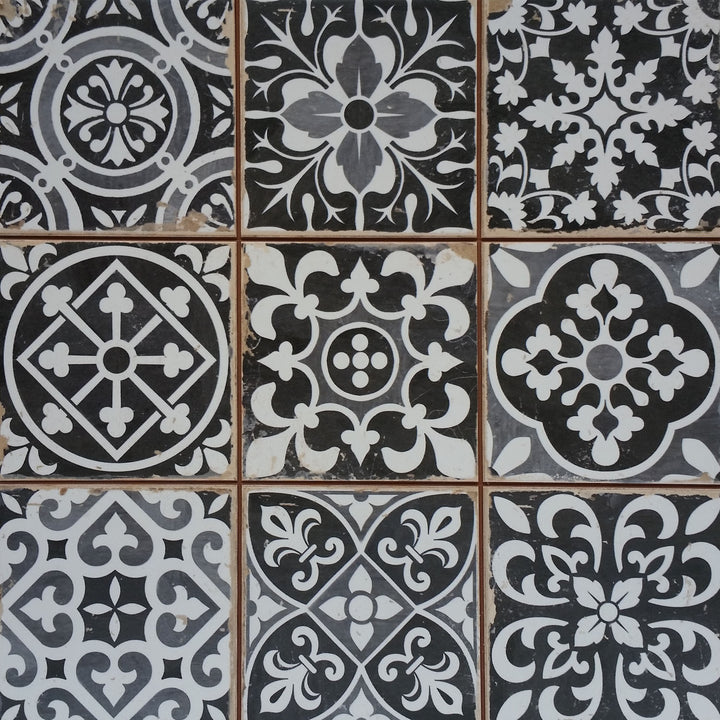 Azulejos marroquíes Rahel Patchwork negro