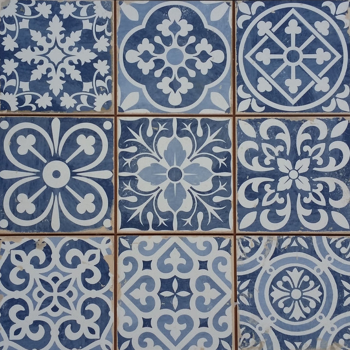 Azulejos marroquíes Rahel azul patchwork