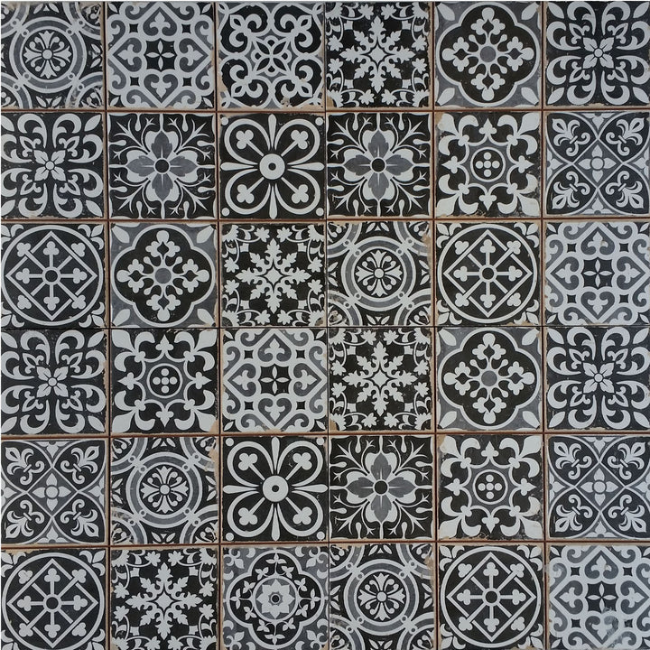 Azulejos marroquíes Rahel Patchwork negro