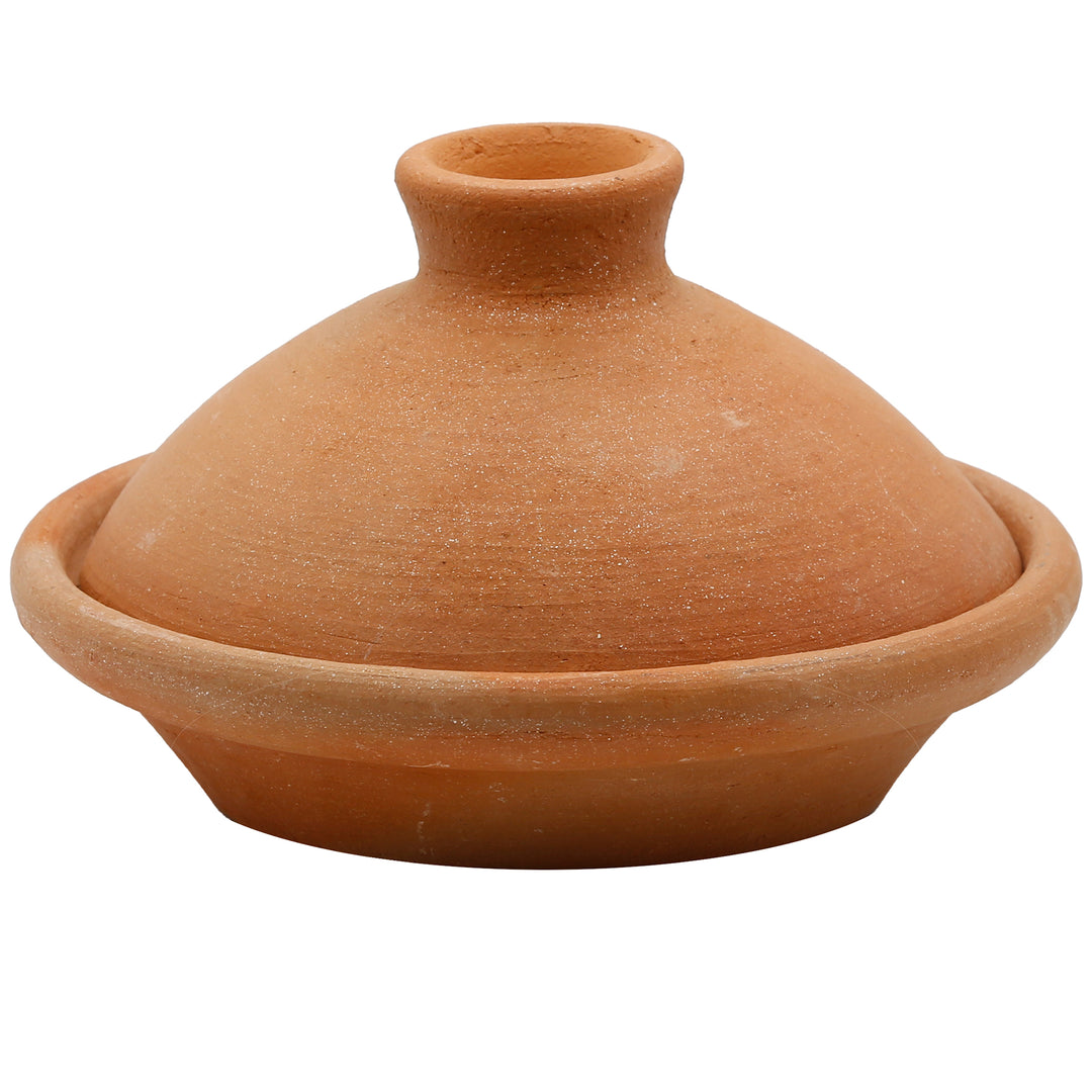Pequeño Tajine de Marruecos 20 cm, natural y sin esmaltar, de arcilla tradicional