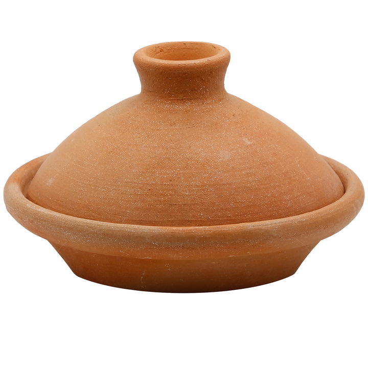Pequeño Tajine de Marruecos 20 cm, natural y sin esmaltar, de arcilla tradicional