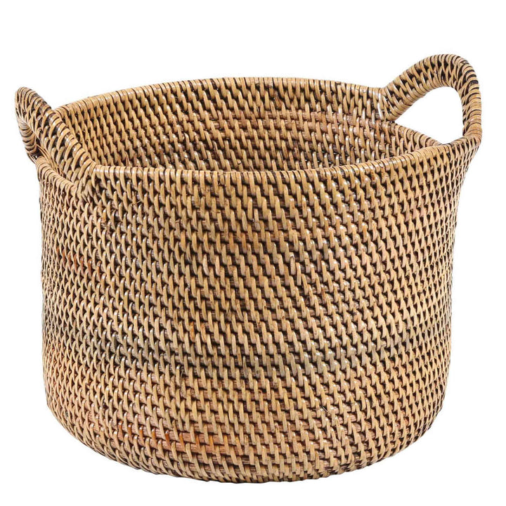 Cesta de ratán Elie marrón con asa