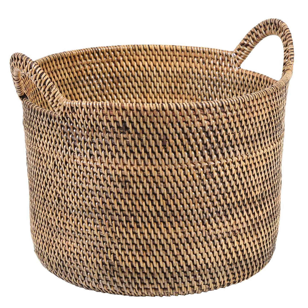 Cesta de ratán Elie marrón con asa