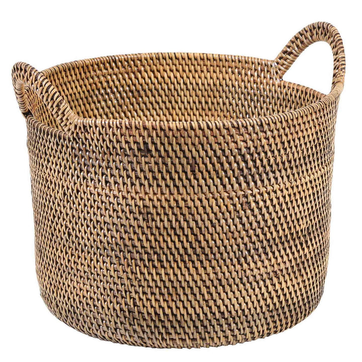 Cesta de ratán Elie marrón con asa