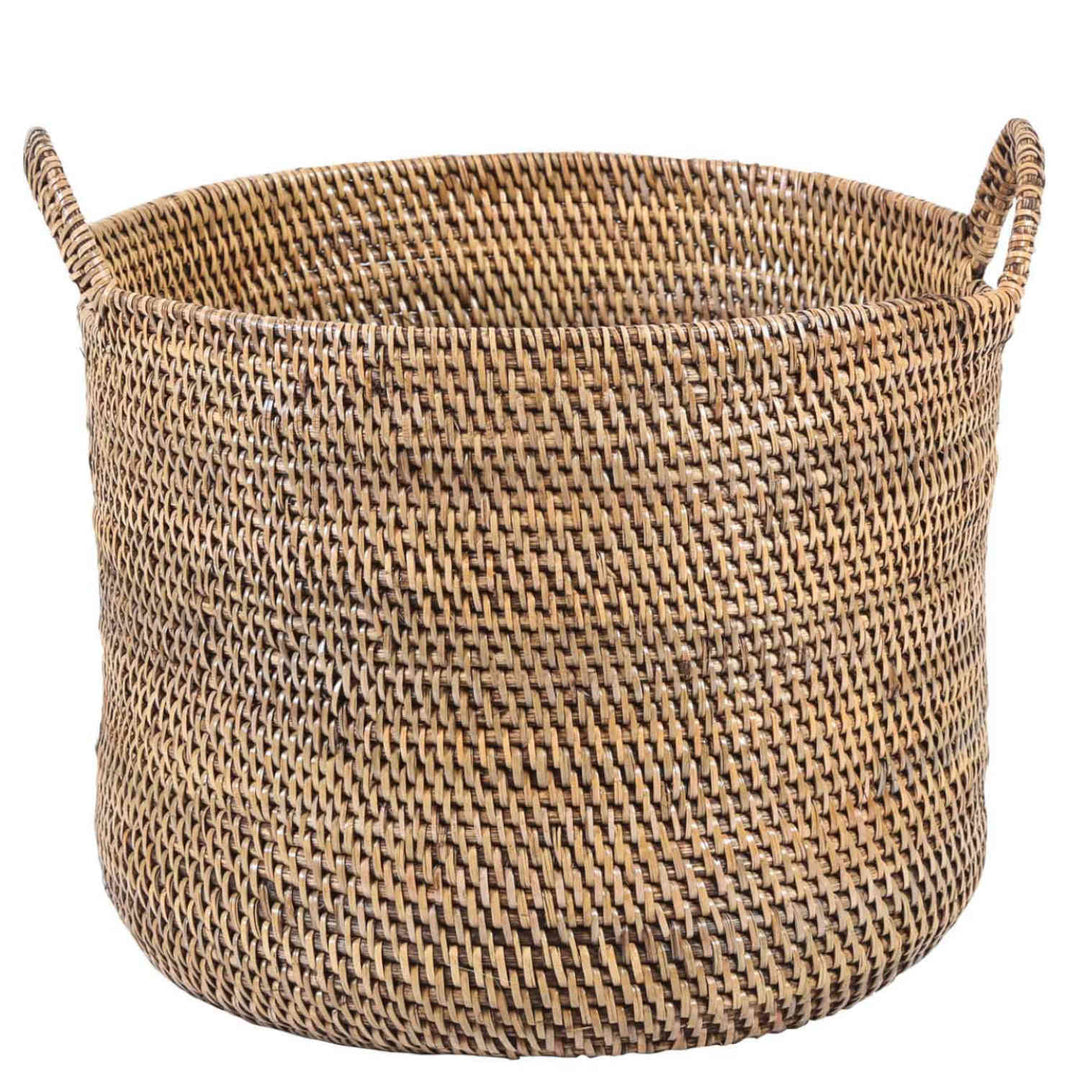 Cesta de ratán Elie marrón con asa