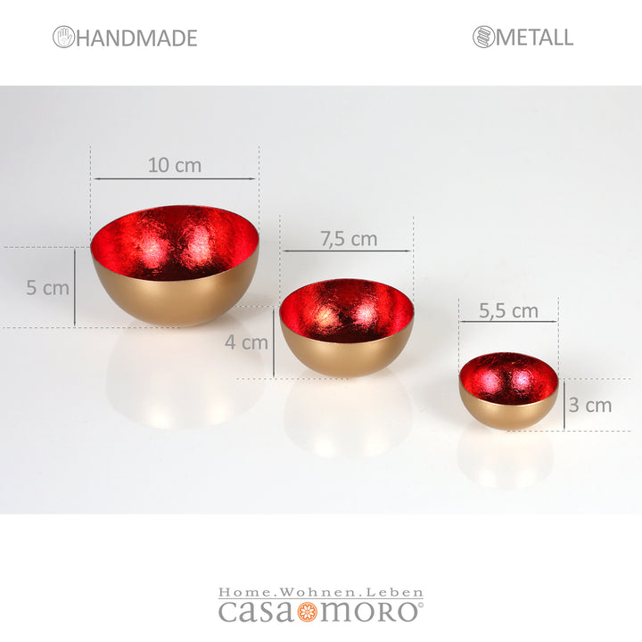 Juego de 3 portavelas Meo rojo