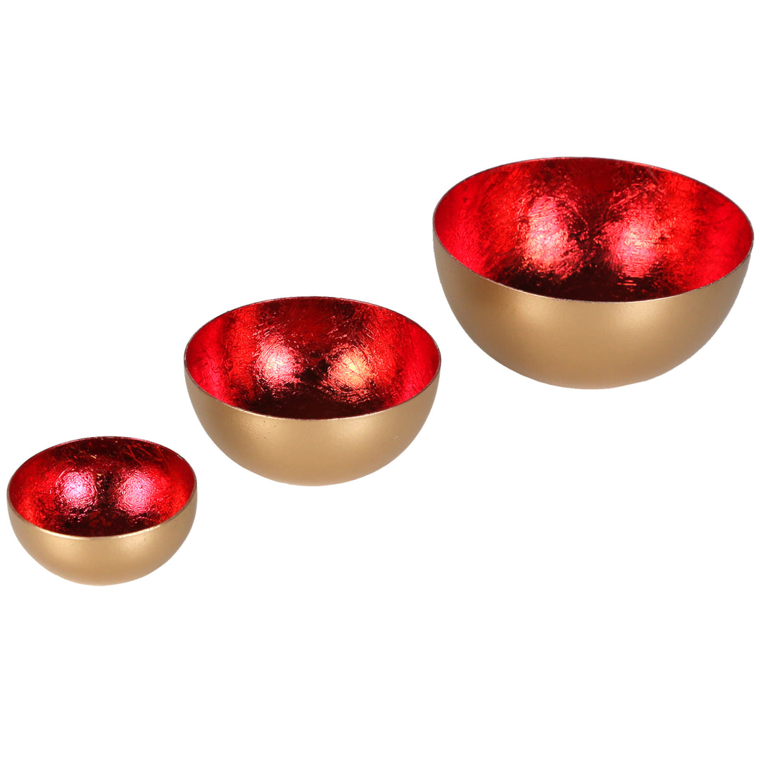 Juego de 3 portavelas Meo rojo