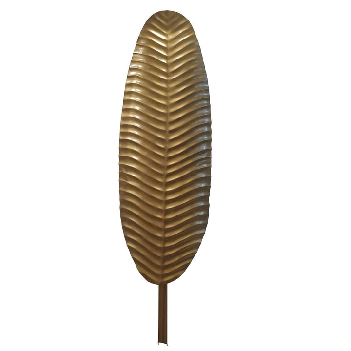 Lámpara de pared Sayra en forma de hoja dorada