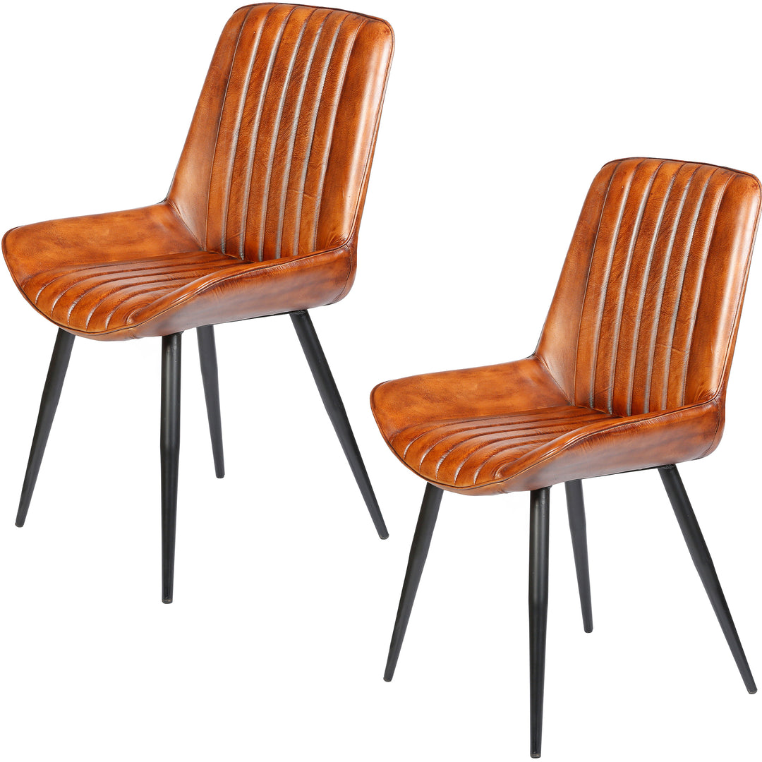 Silla de comedor de cuero