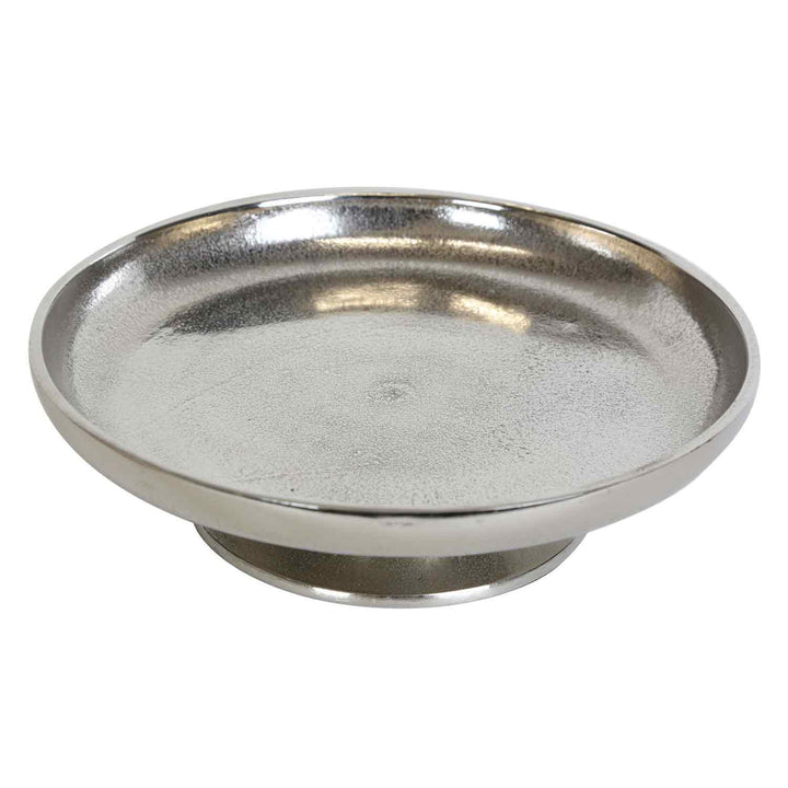 Plato para tartas Livorno L plateado con pie