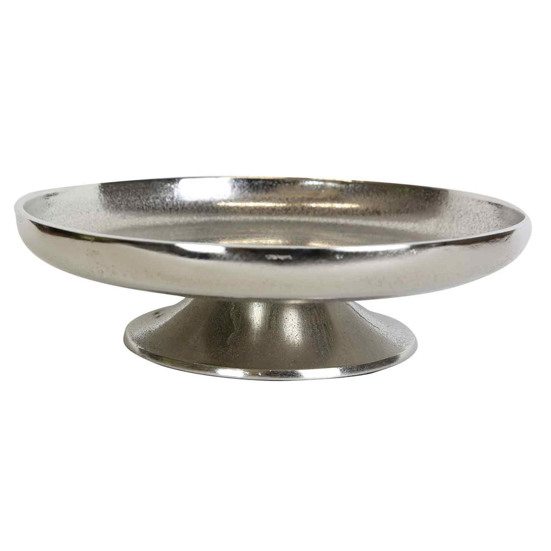 Plato para tartas Livorno L plateado con pie