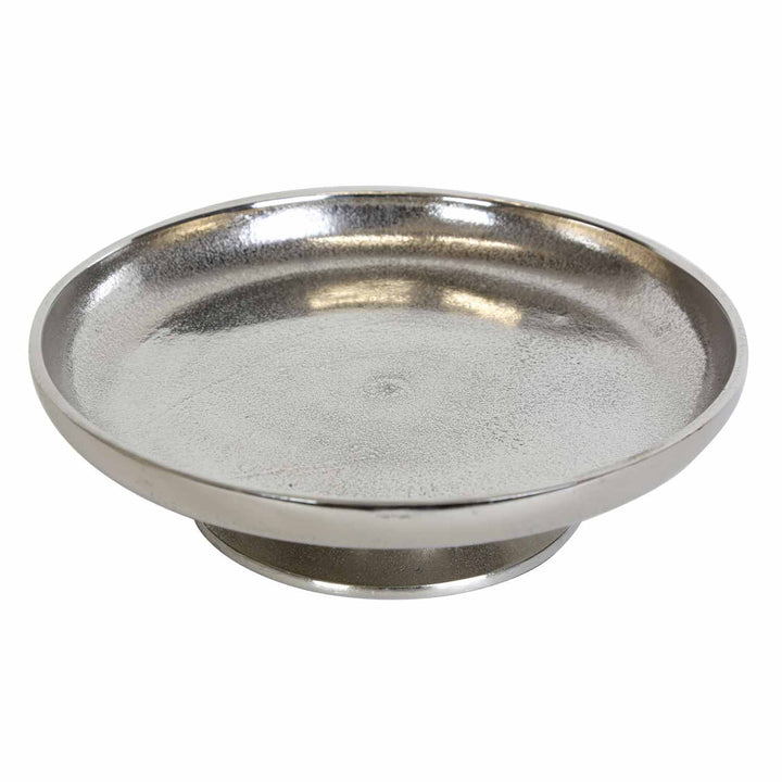Plato para tartas Livorno M plateado con pie