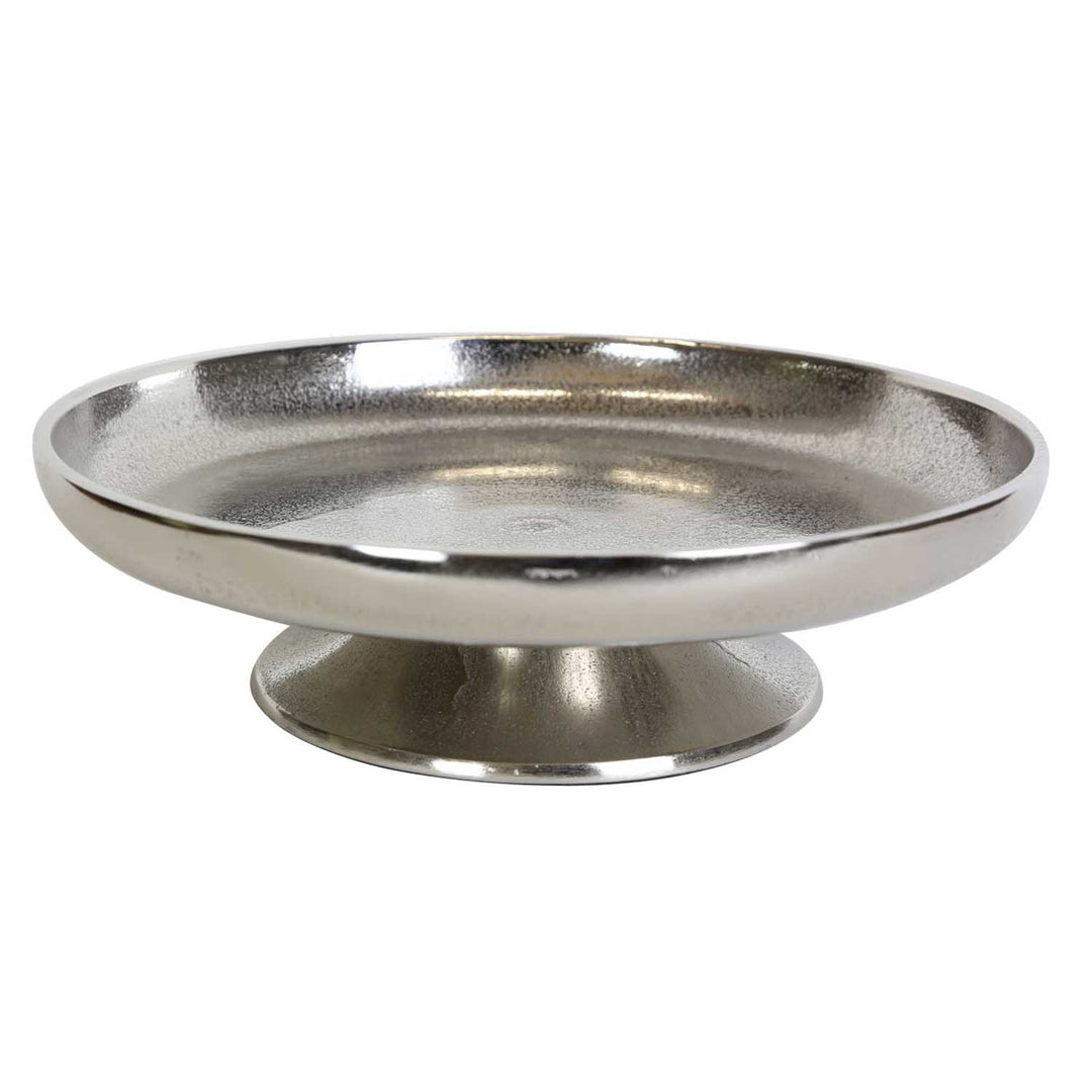 Plato para tartas Livorno M plateado con pie