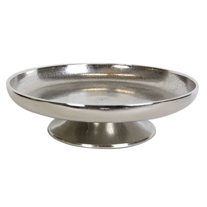 Plato para tartas Livorno M plateado con pie