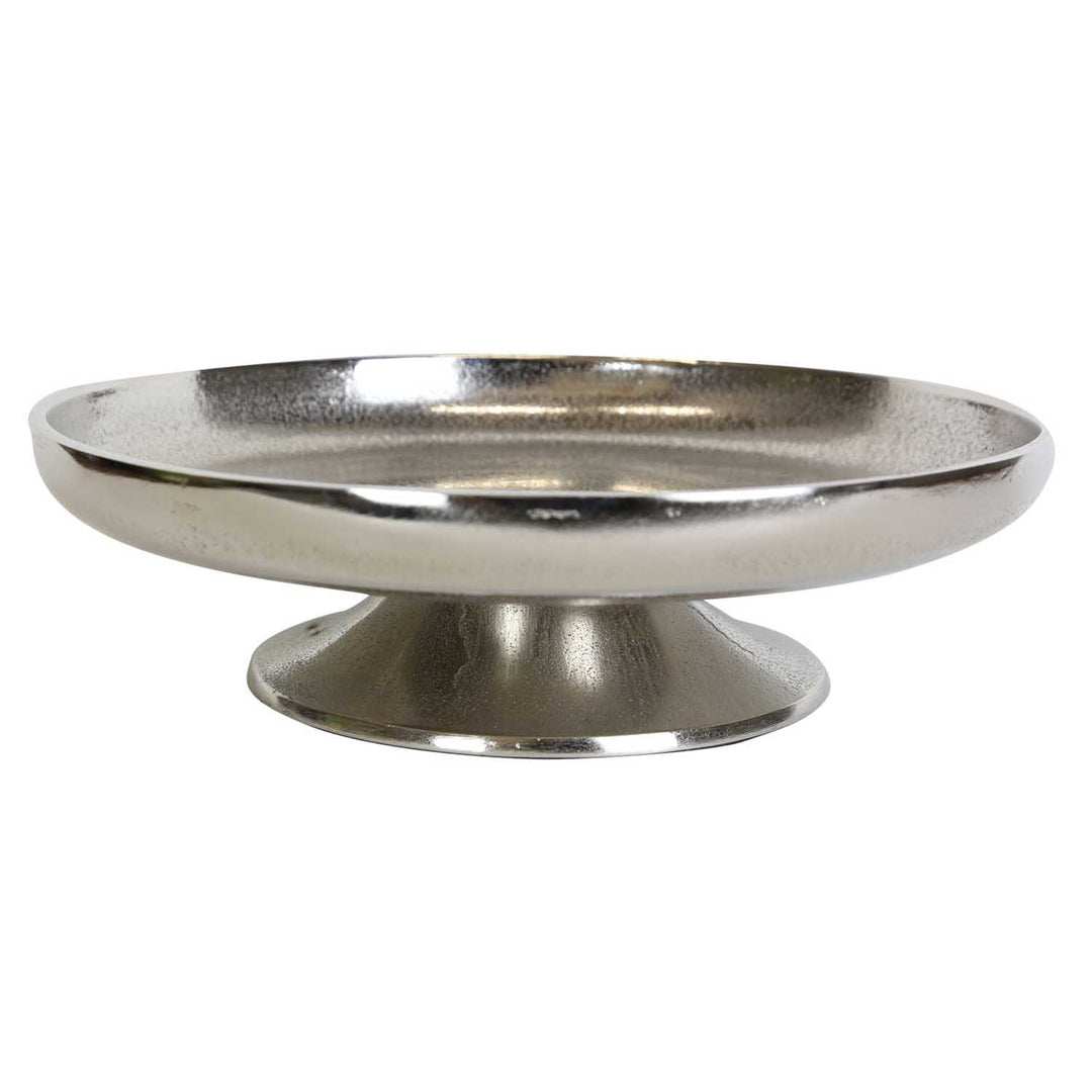 Plato para tartas Livorno M plateado con pie