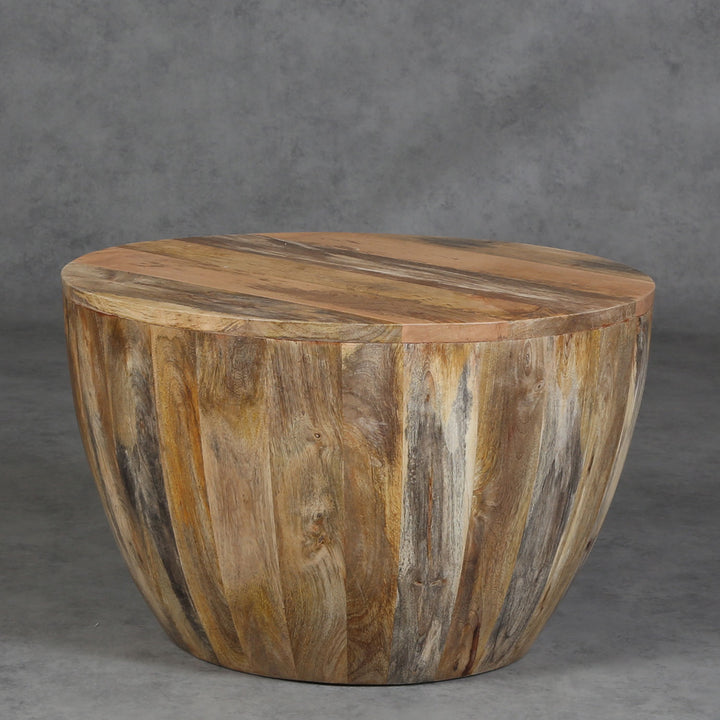 Mesa de centro Torino redonda de madera maciza