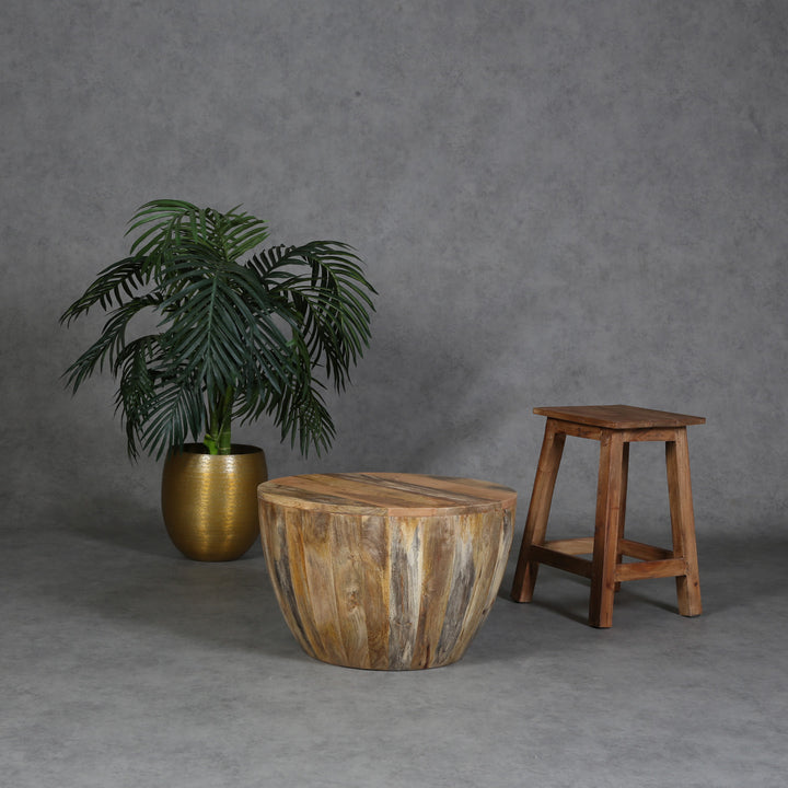 Mesa de centro Torino redonda de madera maciza