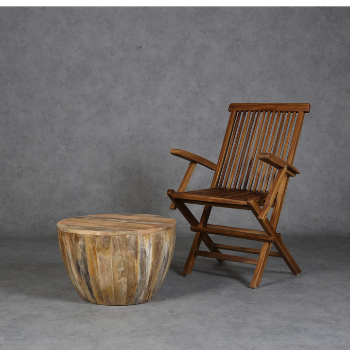 Mesa de centro Torino redonda de madera maciza