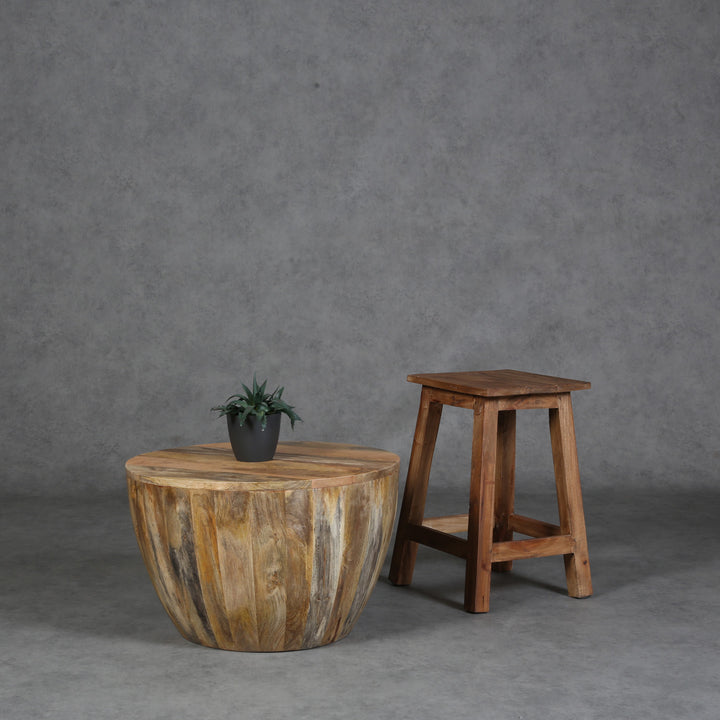 Mesa de centro Torino redonda de madera maciza