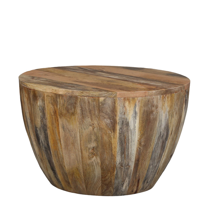 Mesa de centro Torino redonda de madera maciza