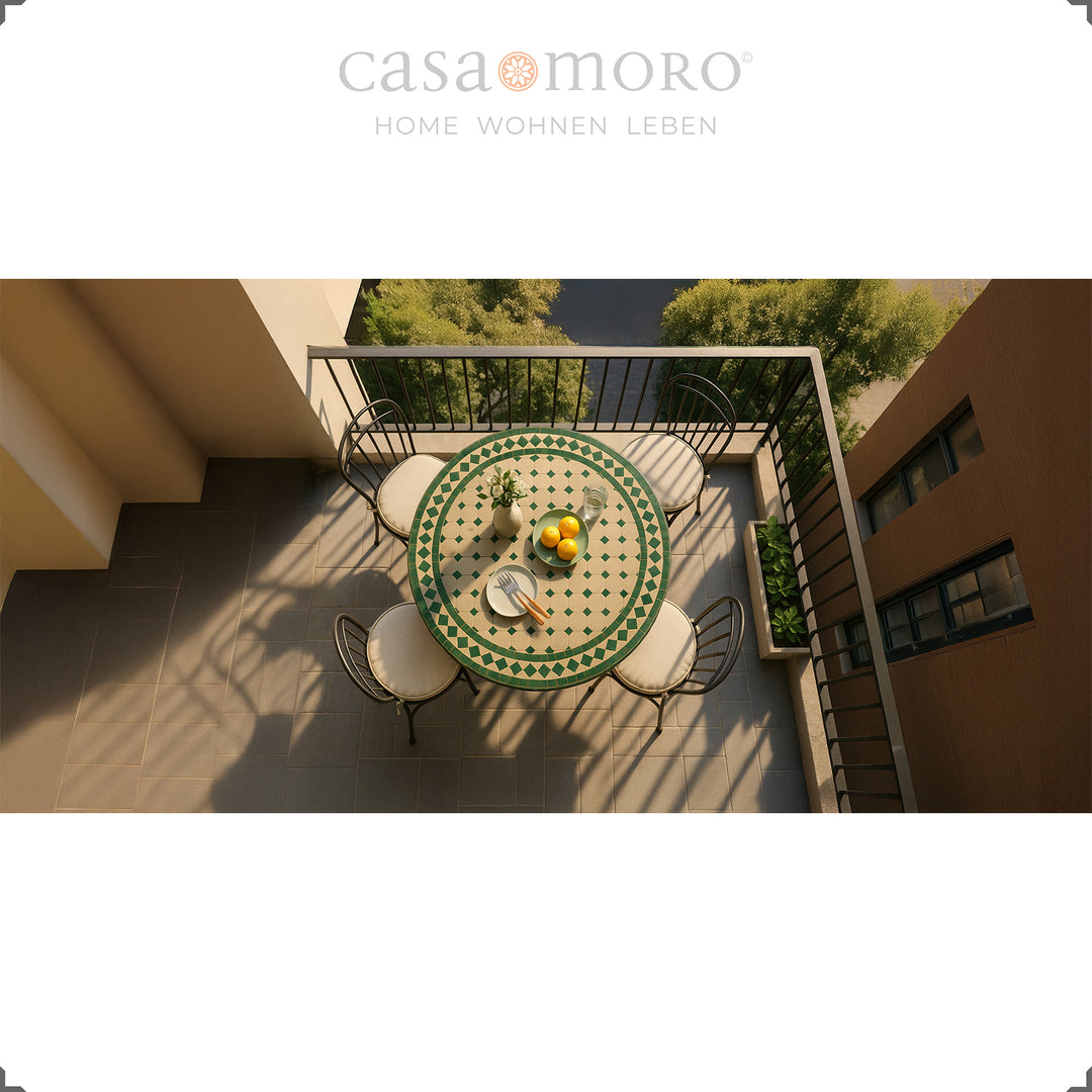 Runder Mosaiktisch für Esszimmer & Terrasse