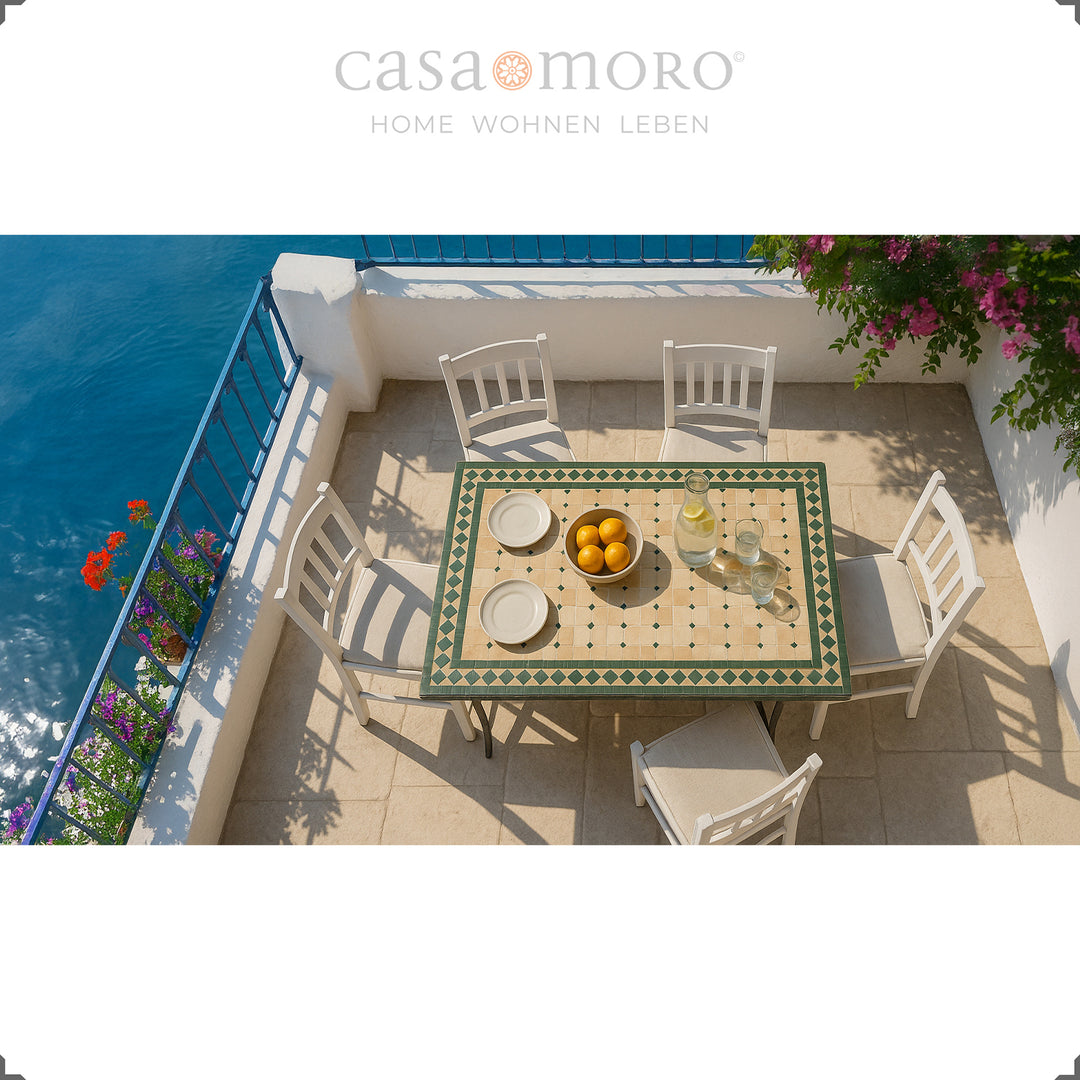 Esstisch 120x80 mit Zellige-Fliesen – ideal für Esszimmer, Wohnzimmer oder Balkon