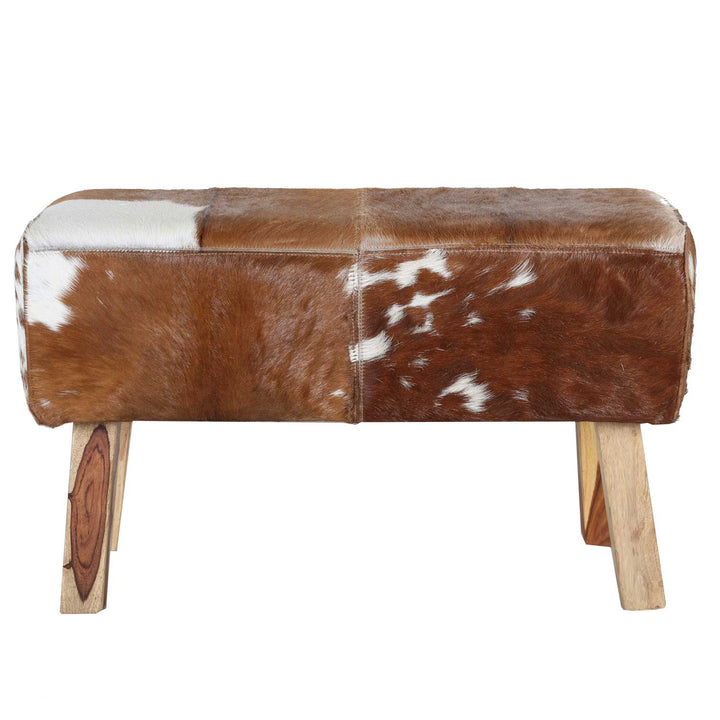 Banco con asiento de piel Tara con aspecto de piel de vaca