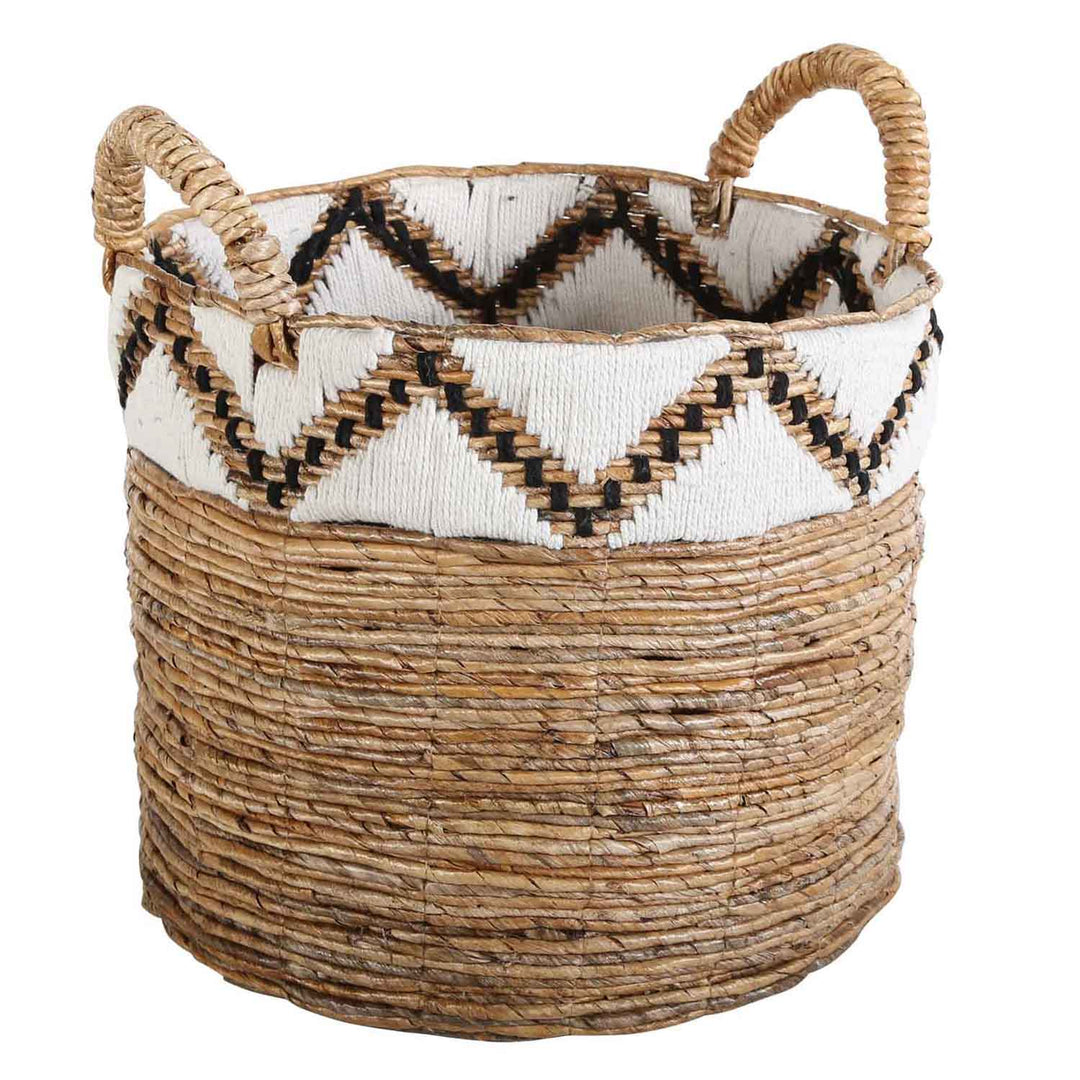 Cesta trenzada Raja con borde