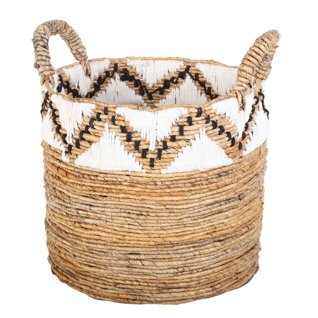 Cesta trenzada Raja con borde