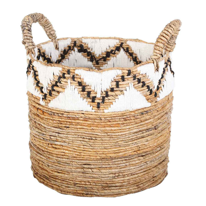 Cesta trenzada Raja con borde