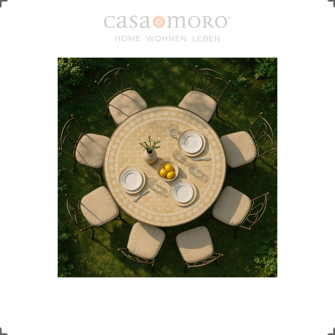Tisch aus Zellige-Fliesen für Garten, Terrasse und Esszimmer