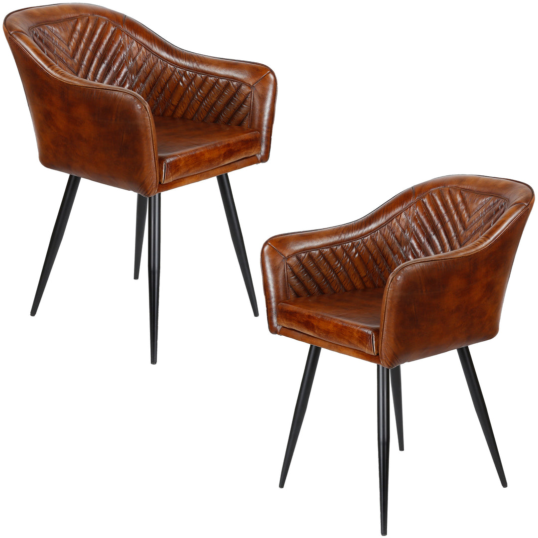 Sillón de cuero marrón