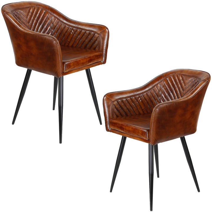 Sillón de cuero marrón