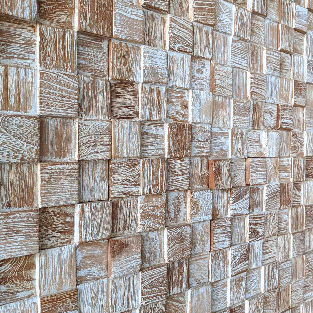 Revestimiento de madera para paredes White Washed Cube