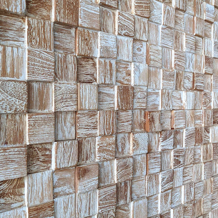 Revestimiento de madera para paredes White Washed Cube