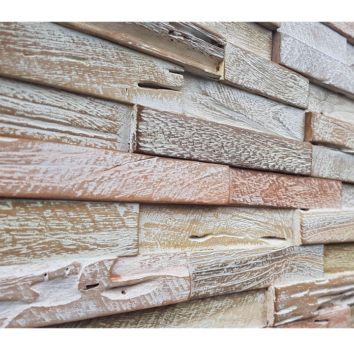 Revestimiento de madera para paredes White Washed Coral
