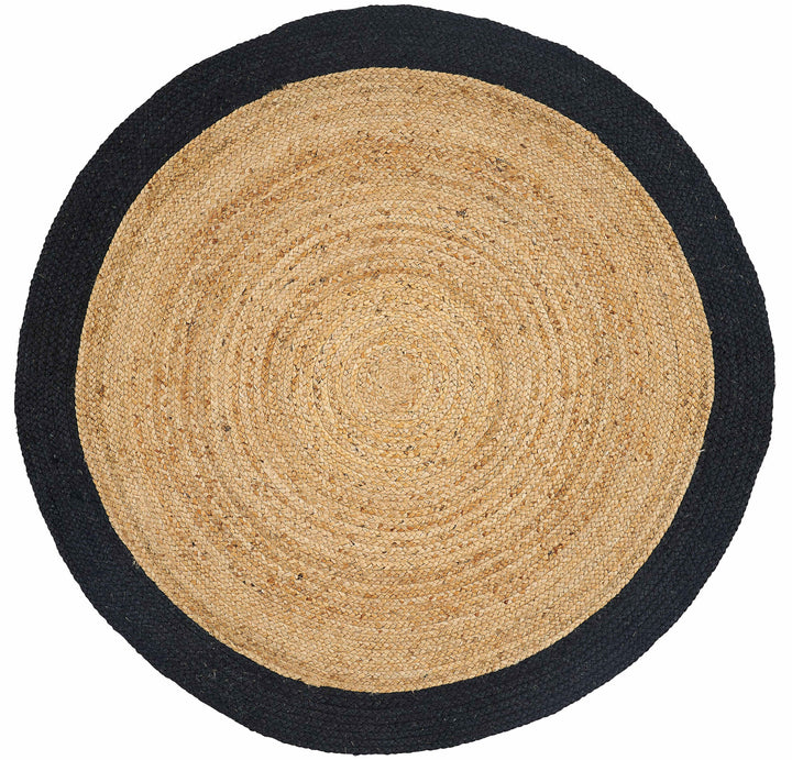 Alfombra de yute Tamani negro natural