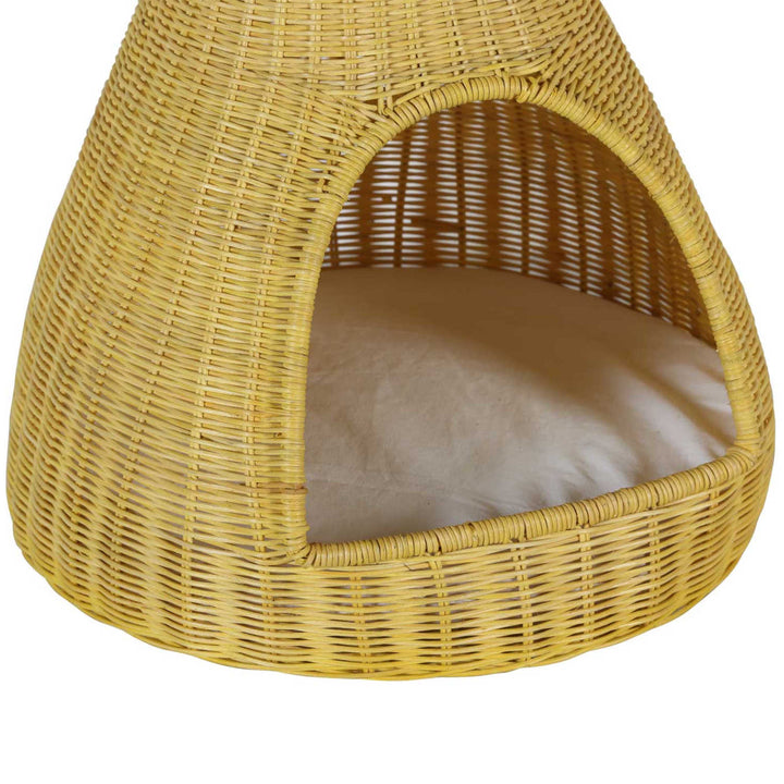 Caseta para gatos de ratán TIPI con cojín 40 x 62 cm