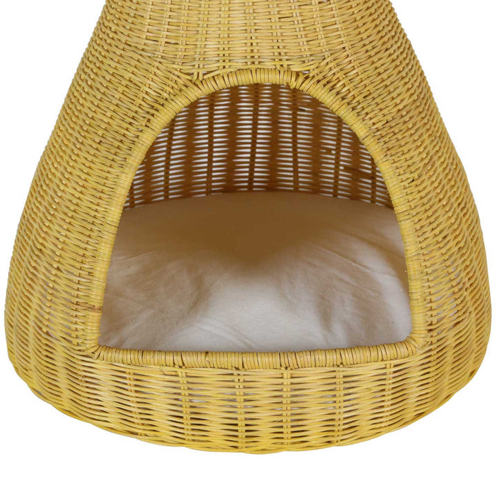 Caseta para gatos de ratán TIPI con cojín 40 x 62 cm