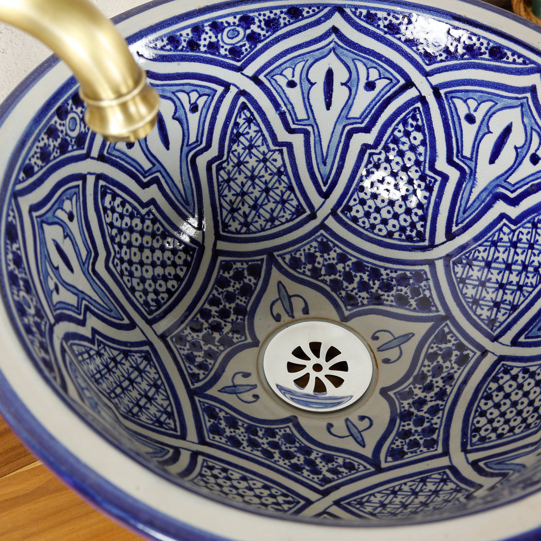 Cubeta azul redonda