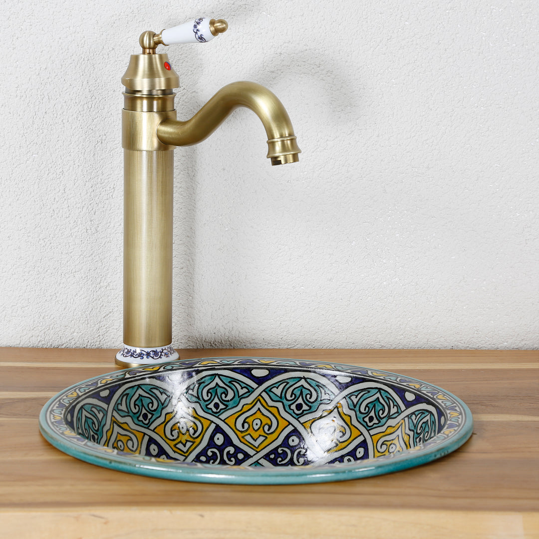 Lavabo sobre encimera redondo