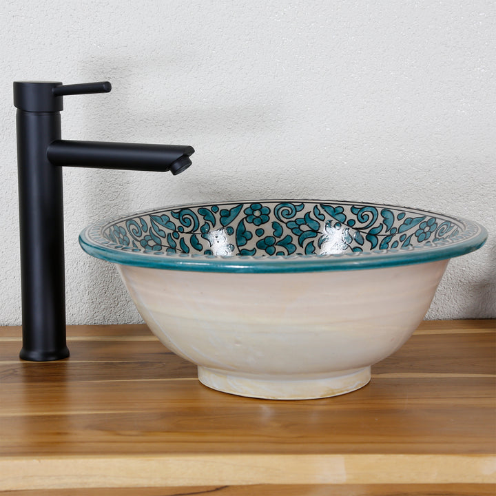 Lavabo sobre encimera redondo 40 cm
