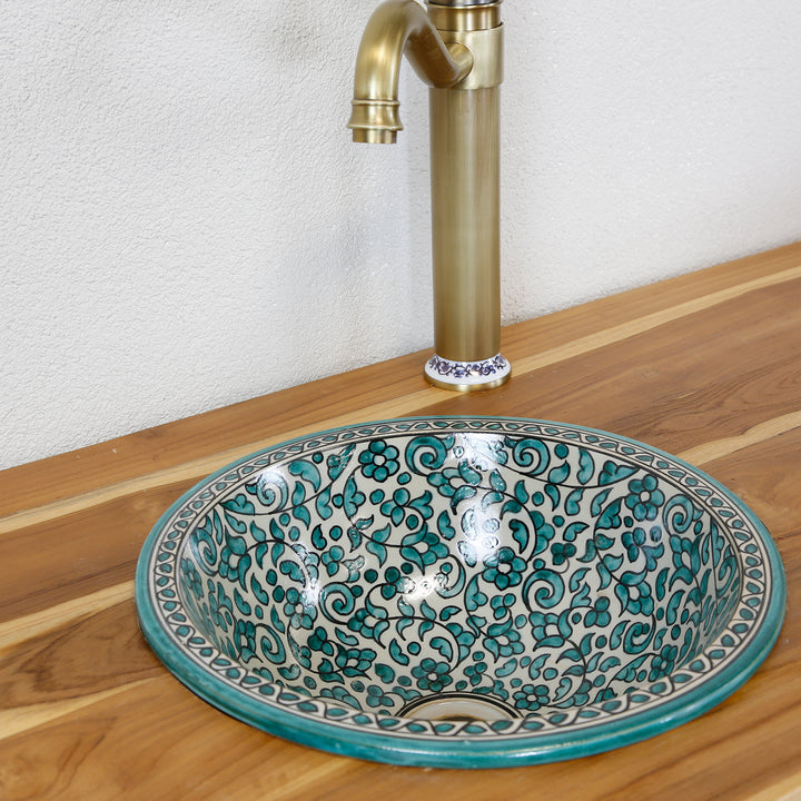 Lavabo sobre encimera redondo 40 cm