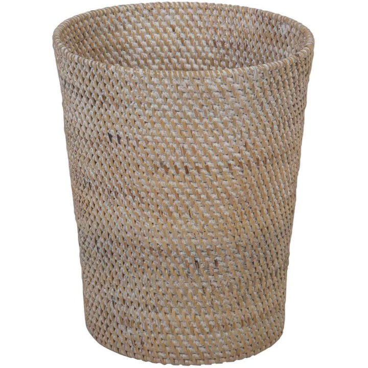Papelera de mimbre Nila White Wash