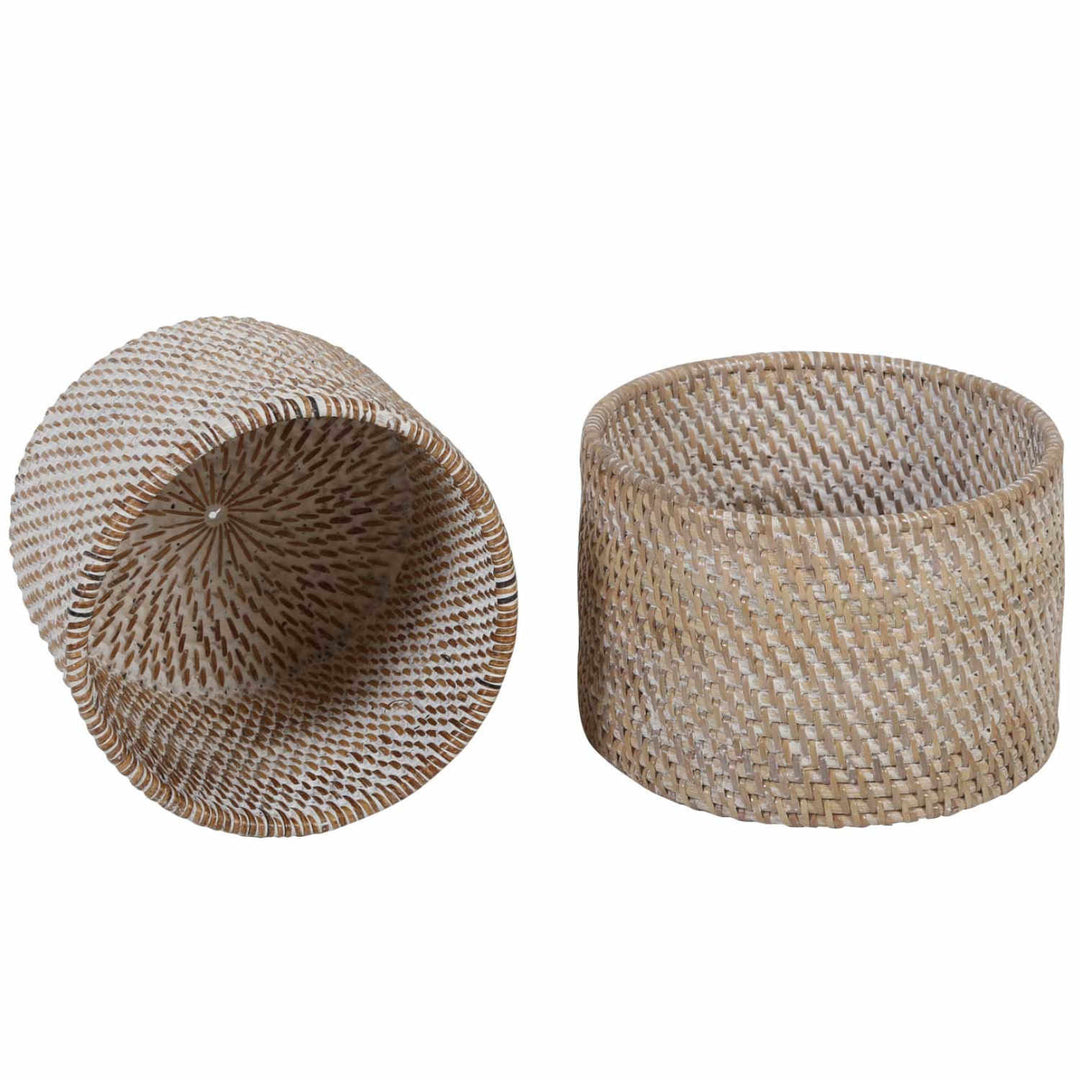 Cesta para cubiertos Lilia White washed