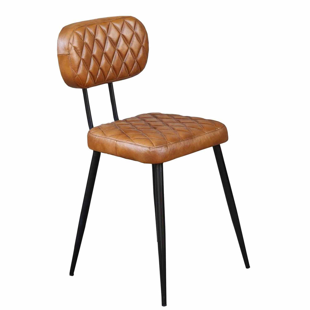 Sillón de cuero Sofia Cognac, juego de 2