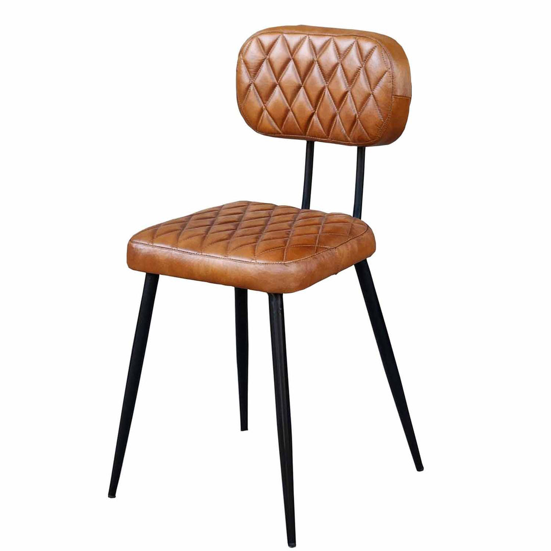 Sillón de cuero Sofia Cognac, juego de 2