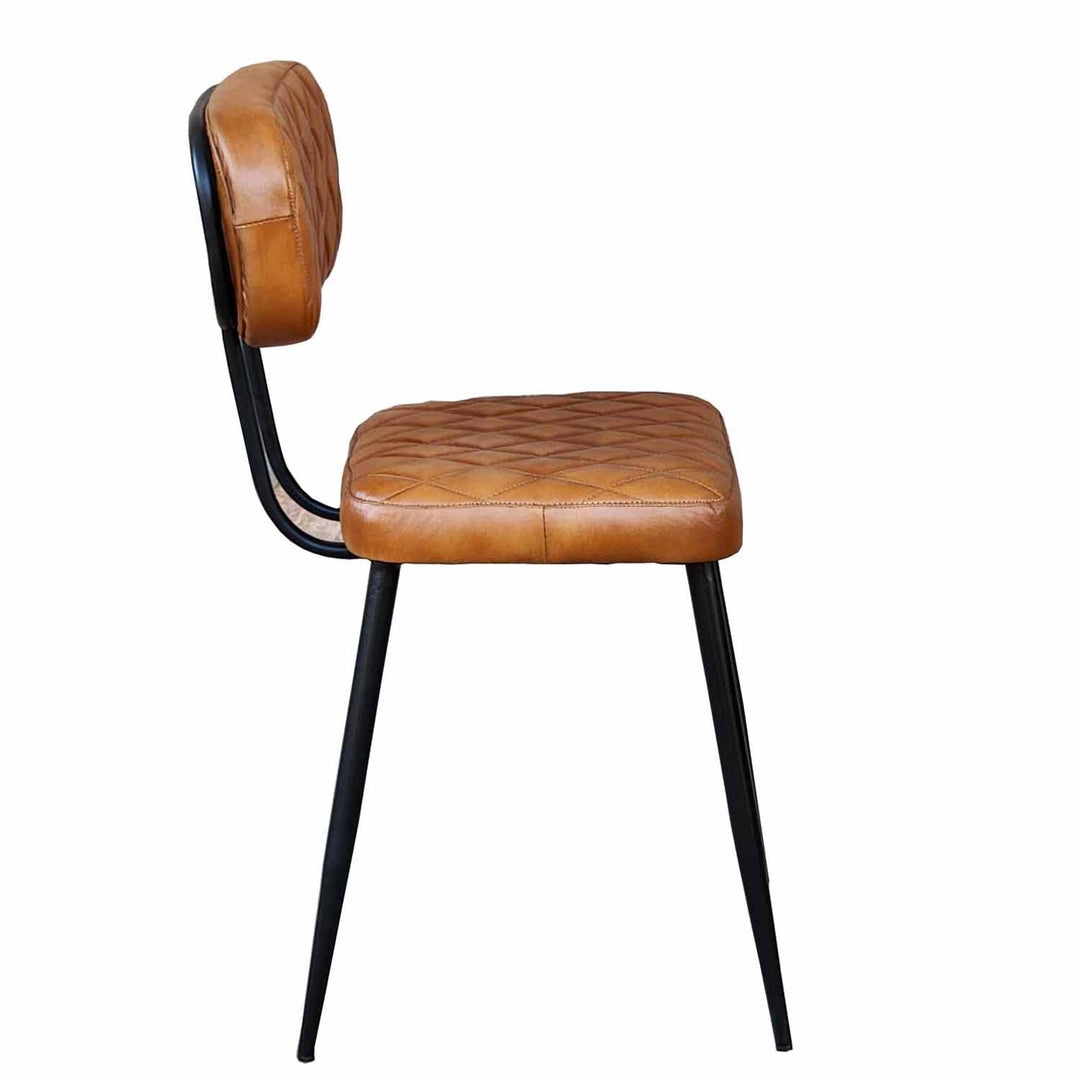 Sillón de cuero Sofia Cognac, juego de 2