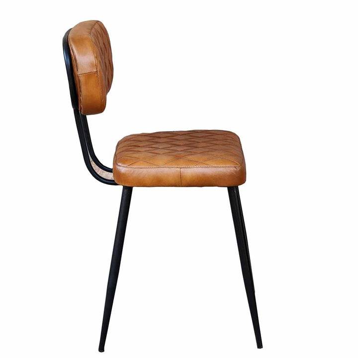 Sillón de cuero Sofia Cognac, juego de 2