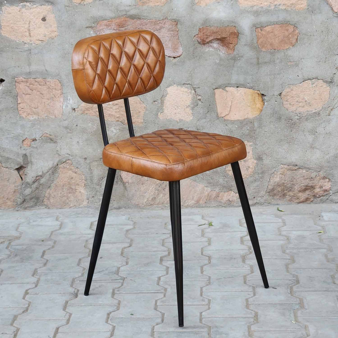 Sillón de cuero Sofia Cognac, juego de 2